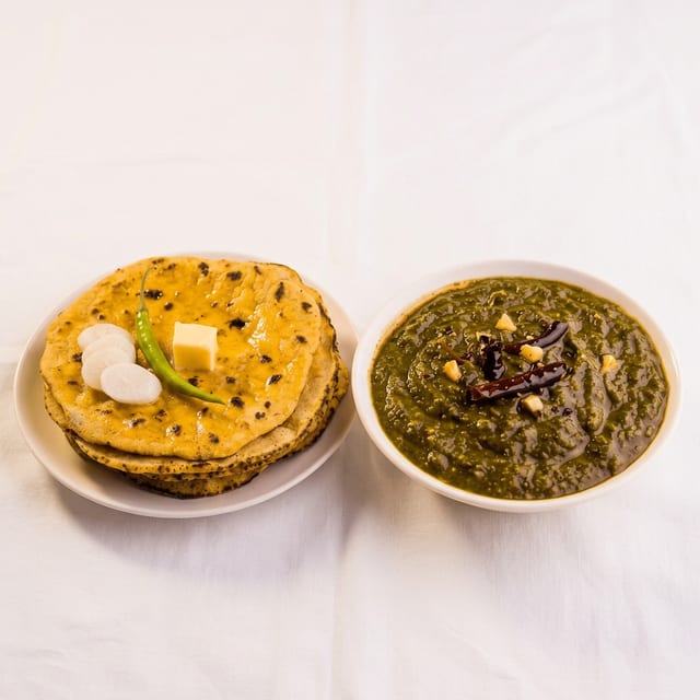 Saag with Makai Ka Roti.