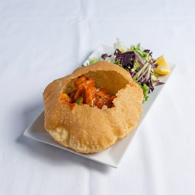 Fried Jhinga Poori.